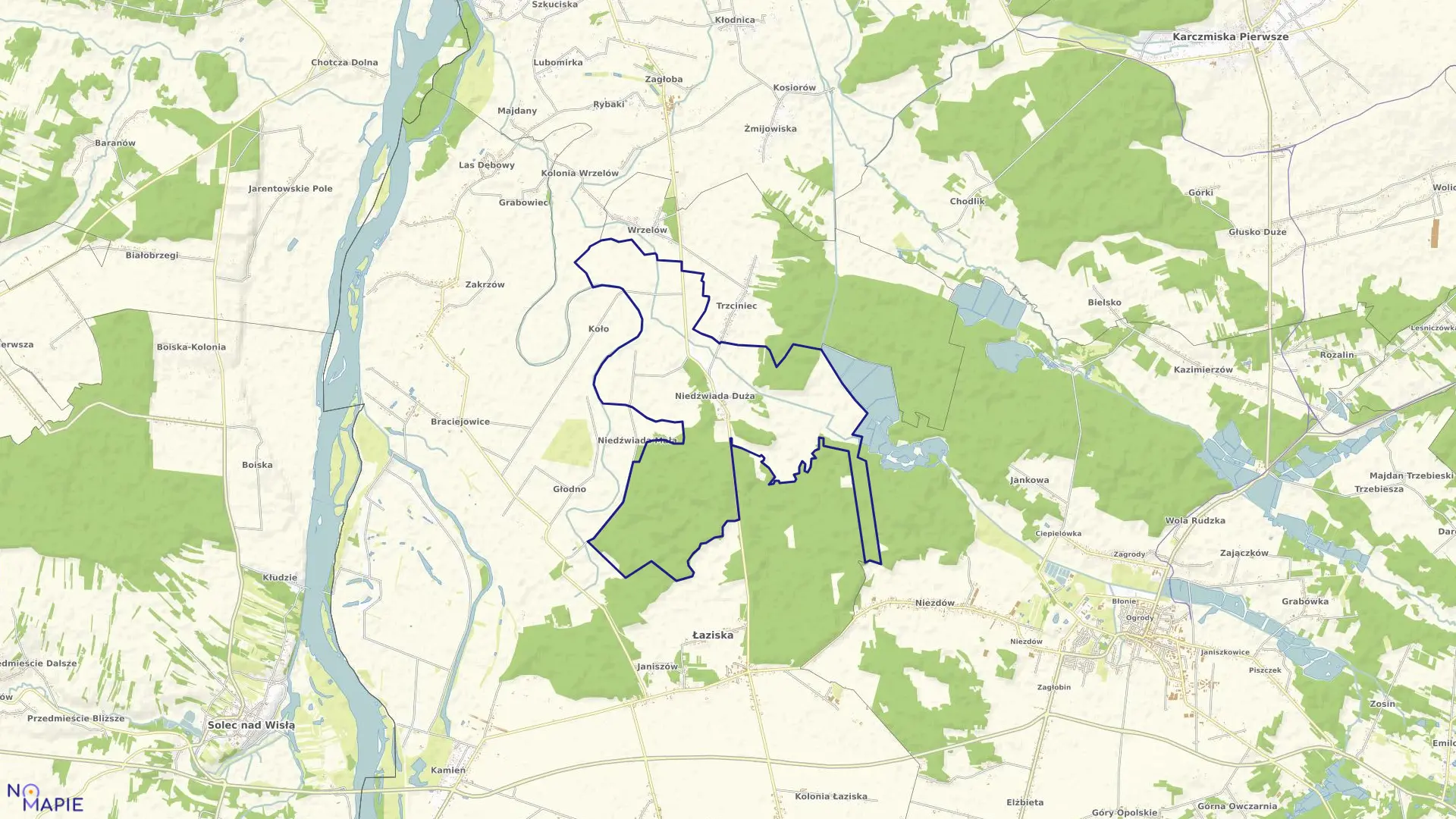 Mapa obrębu 13-NIEDŹWIADA DUŻA w gminie Łaziska