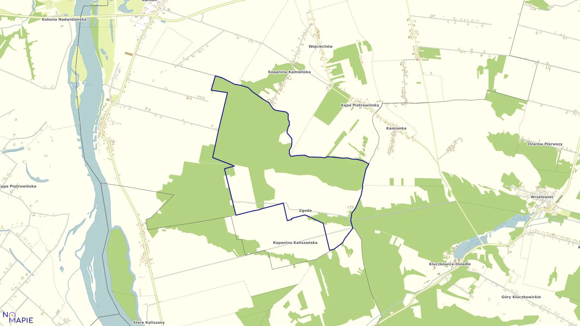 Mapa obrębu 20-ZGODA w gminie Łaziska